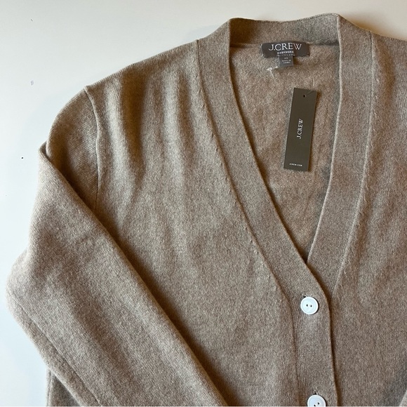 NWT J.Crew Cashmere Patch-pocket Cardigan Sweater - Heather Stone - Picture 7 of 8